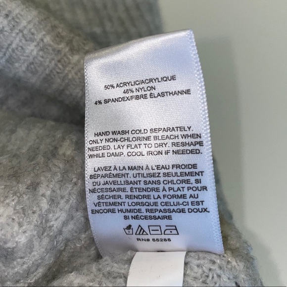 Express Gray Ribbed Turtleneck Sweater Dress - Picture 4 of 4
